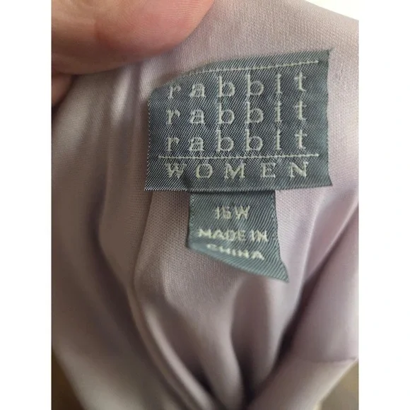 Rabbit‎ Rabbit Rabbit Women Purple Floral Flutter Sleeve V-Neck Dress 16W Plus - Picture 3 of 5